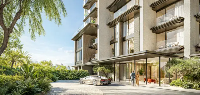 Drop-off beneath the residences